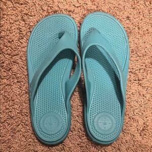 totes Teal Blue Slip-On Rubber Flip Sandals